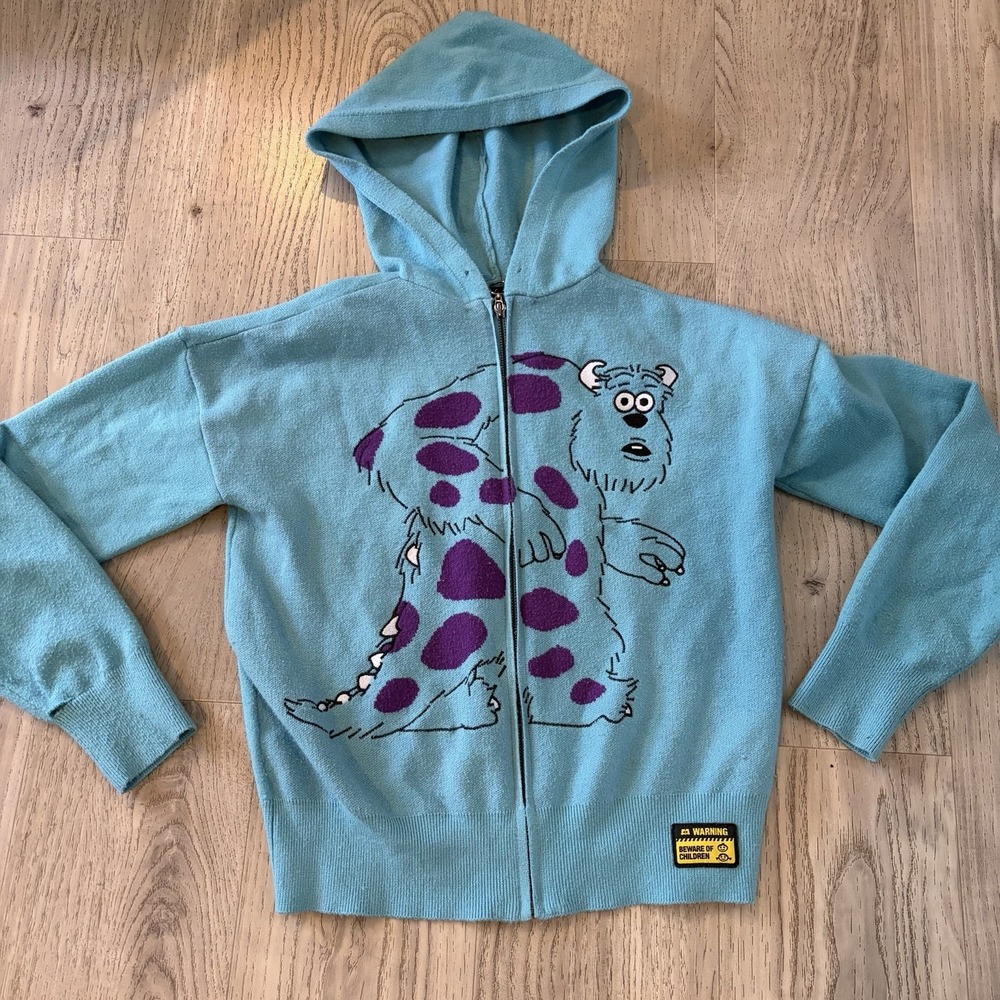 Disney Pixar Monsters, Inc. Sully Women's Knit Zippered Hoodie Size‎ Small